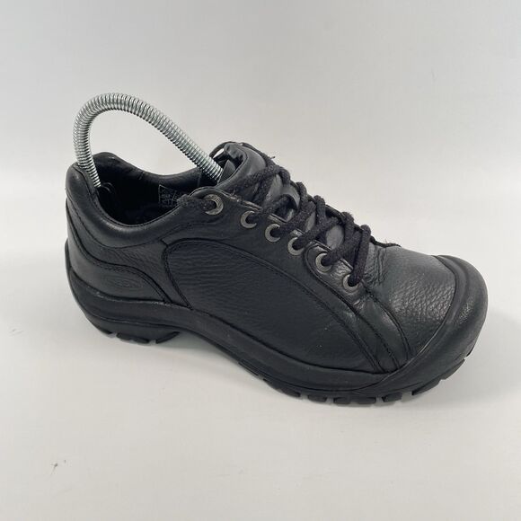 KEEN Briggs II 5365 Leather Slip Oil Resist Black Shoes Womens Waterproof Size 8 - Picture 1 of 10